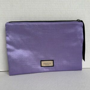 Gucci Shimmer Zip Pouch/ Cosmetic /Makeup Bag L 9in H 6 1/2in